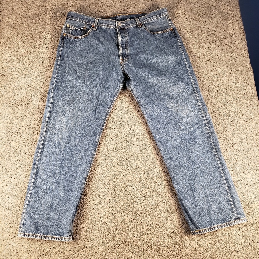VTG Levis 501 Jeans Mens 40x30 Blue Denim Button Fly Straight Leg Y2K 2003